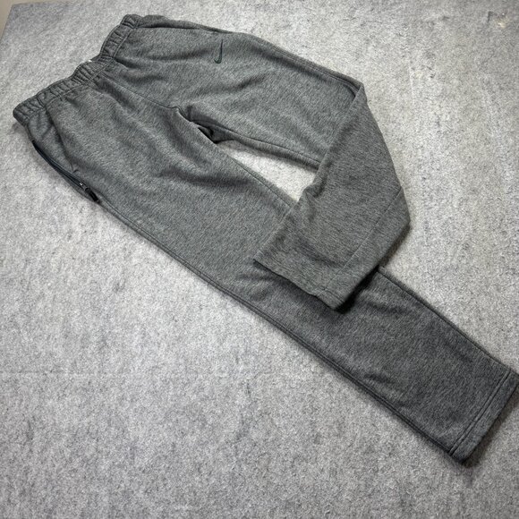 Nike THERMA-FIT Sweatpants Men M Gray Open Hem Fleece 31" DQ4856 Zip Pocket - Picture 1 of 16
